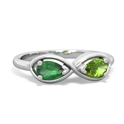 Emerald Infinity 14K White Gold ring R5050