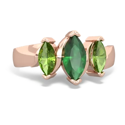 Emerald Three Peeks 14K Rose Gold ring R2433