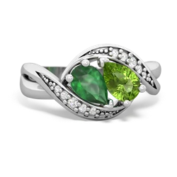 Emerald Summer Winds 14K White Gold ring R5342