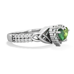 Emerald Celtic Knot Two Hearts As One 14K White Gold ring R2644HRT