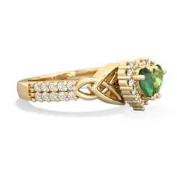 Emerald Celtic Knot Two Hearts As One 14K Yellow Gold ring R2644HRT