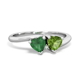 Emerald Sweethearts 14K White Gold ring R5260