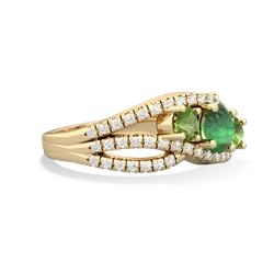 Emerald Three Stone Aurora 14K Yellow Gold ring R3080