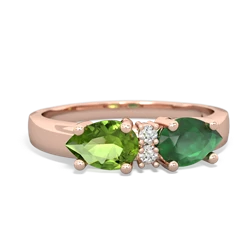 Emerald Pear Bowtie 14K Rose Gold ring R0865