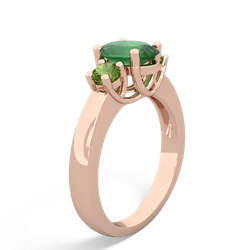 Emerald Three Stone Oval Trellis 14K Rose Gold ring R4024