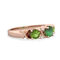 Emerald Hugs And Kisses 14K Rose Gold ring R5016