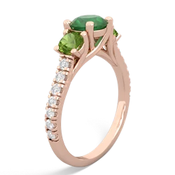 Emerald Pave Trellis 14K Rose Gold ring R5500