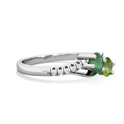 Emerald Infinity Pave Two Stone 14K White Gold ring R5285