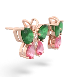 Emerald Butterfly 14K Rose Gold earrings E2215