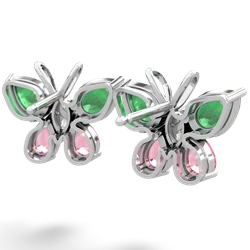 Emerald Butterfly 14K White Gold earrings E2215