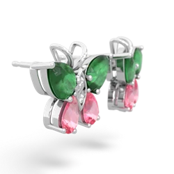 Emerald Butterfly 14K White Gold earrings E2215