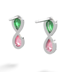 Emerald Infinity 14K White Gold earrings E5050