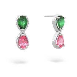 Emerald Infinity 14K White Gold earrings E5050