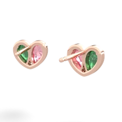 Emerald 'Our Heart' 14K Rose Gold earrings E5072