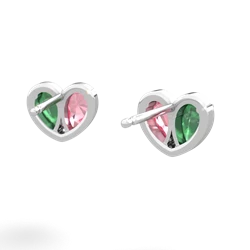 Emerald 'Our Heart' 14K White Gold earrings E5072