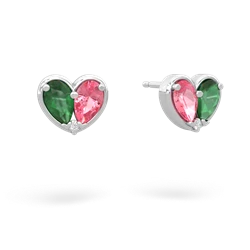 Emerald 'Our Heart' 14K White Gold earrings E5072