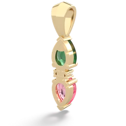 Emerald Bowtie Drop 14K Yellow Gold pendant P0865
