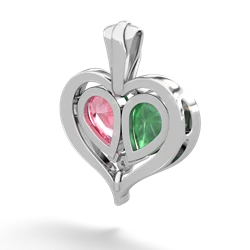 Emerald Two Become One 14K White Gold pendant P5330