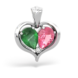 Emerald Two Become One 14K White Gold pendant P5330