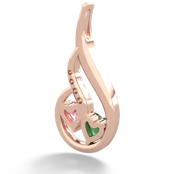 Emerald Keepsake Curves 14K Rose Gold pendant P5450