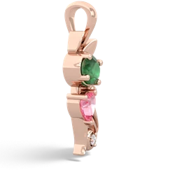 Emerald Kitten 14K Rose Gold pendant P5780