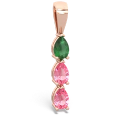 Emerald Dew Drops 14K Rose Gold pendant P2251