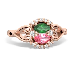 Emerald Love Nest 14K Rose Gold ring R5860