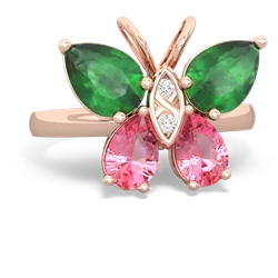 Emerald Butterfly 14K Rose Gold ring R2215