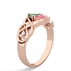 Emerald Keepsake Celtic Knot 14K Rose Gold ring R5300