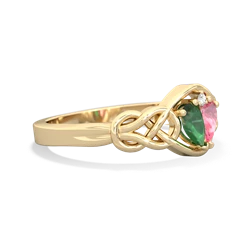 Emerald Celtic Love Knot 14K Yellow Gold ring R5420