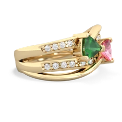 Emerald Bowtie 14K Yellow Gold ring R2360