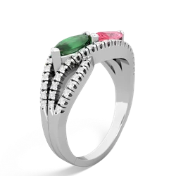 Emerald Diamond Rivers 14K White Gold ring R3070