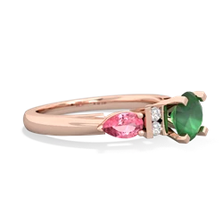 Emerald 6Mm Round Eternal Embrace Engagement 14K Rose Gold ring R2005