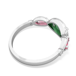 Emerald Milgrain Marquise 14K White Gold ring R5700