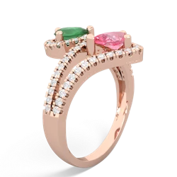 Emerald Diamond Dazzler 14K Rose Gold ring R3000