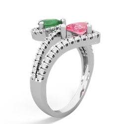 Emerald Diamond Dazzler 14K White Gold ring R3000