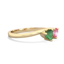 Emerald Sweethearts 14K Yellow Gold ring R5260