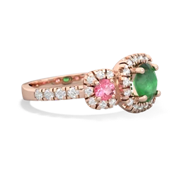 Emerald Regal Halo 14K Rose Gold ring R5350