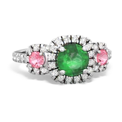 Emerald Regal Halo 14K White Gold ring R5350