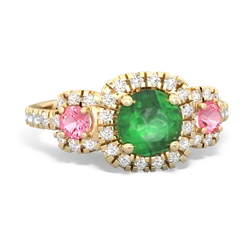 Emerald Regal Halo 14K Yellow Gold ring R5350