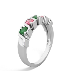 Emerald Anniversary Band 14K White Gold ring R2089