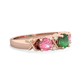 Emerald Hugs And Kisses 14K Rose Gold ring R5016