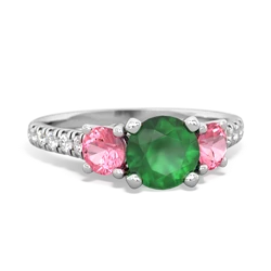 Emerald Pave Trellis 14K White Gold ring R5500