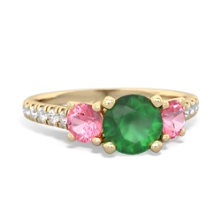 Emerald Pave Trellis 14K Yellow Gold ring R5500