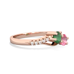 Emerald Infinity Pave Two Stone 14K Rose Gold ring R5285