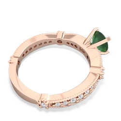 Emerald Sparkling Tiara 6Mm Round 14K Rose Gold ring R26296RD