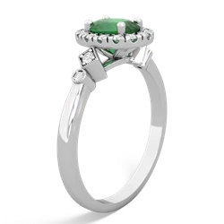 Thumbnail for Emerald Antique-Style Halo 14K White Gold ring R5720 - side view