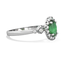 Thumbnail for Emerald Antique-Style Halo 14K White Gold ring R5720 - hand 1 view