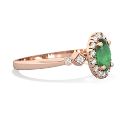 Emerald Antique-Style Halo 14K Rose Gold ring R5720