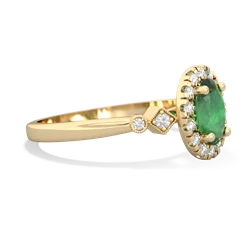 Emerald Antique-Style Halo 14K Yellow Gold ring R5720